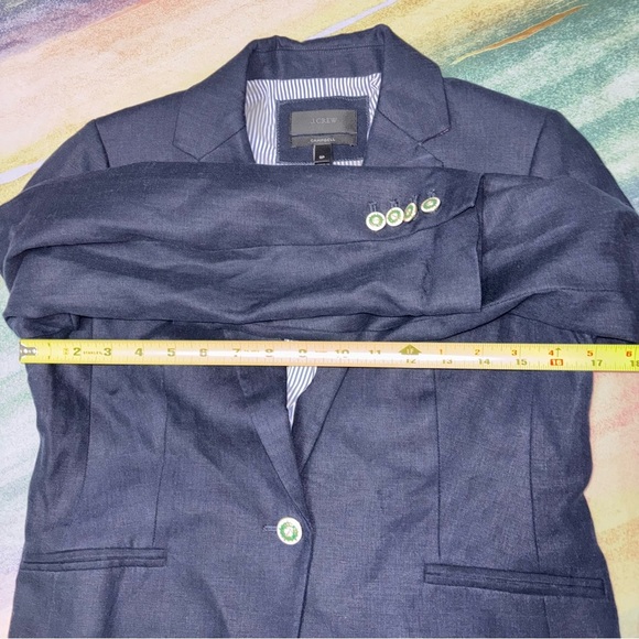 J. crew Campbell 100% linen navy button blazer women’s size 8 P - Picture 8 of 9